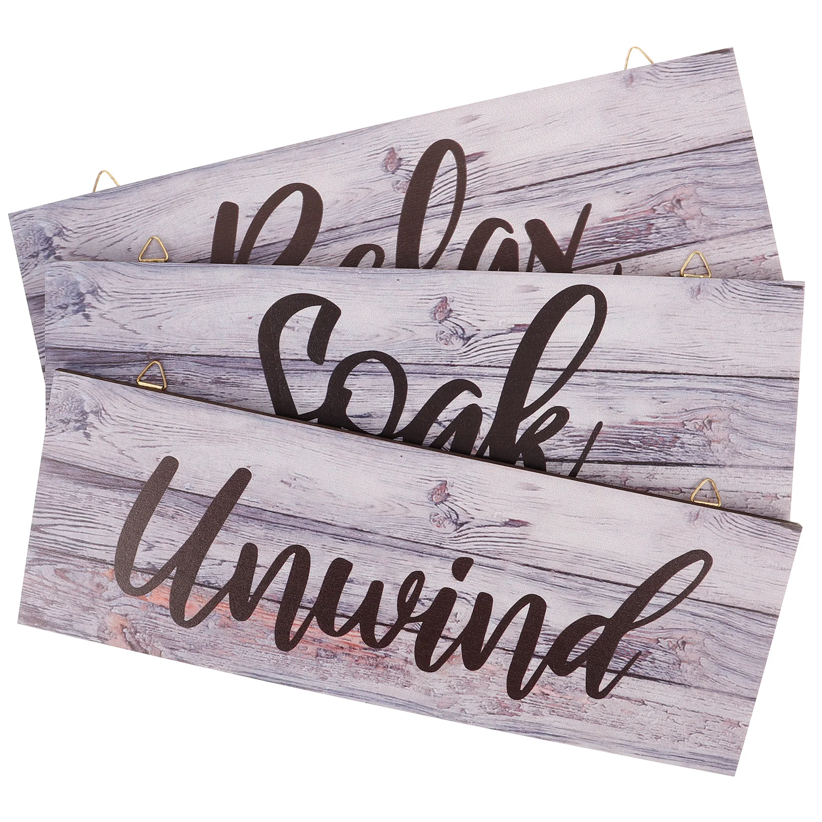 

3 Pcs Vintage Decor Door Wooden Sign Hanging Board Round Countryside Household Work Wall