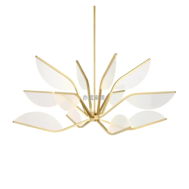 

Modern fashion simple pure copper acrylic LED chandelier