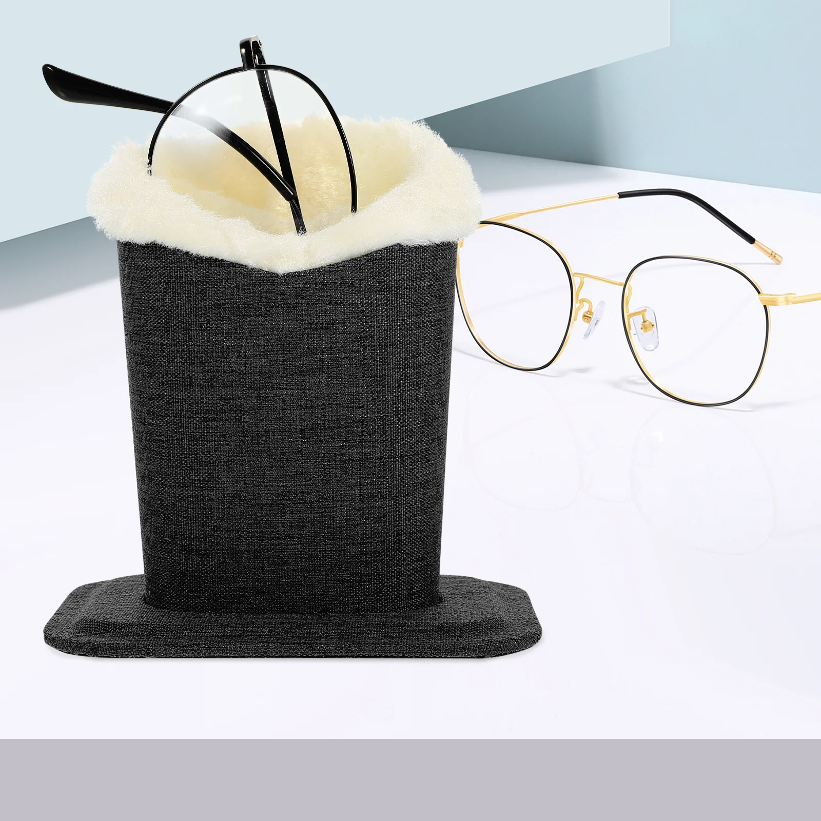 Fabric Glasses Holder Eye Eyeglass Stand Desktop Eyeglasses Base Supple Holders Container Plush Sunglasses Man Case