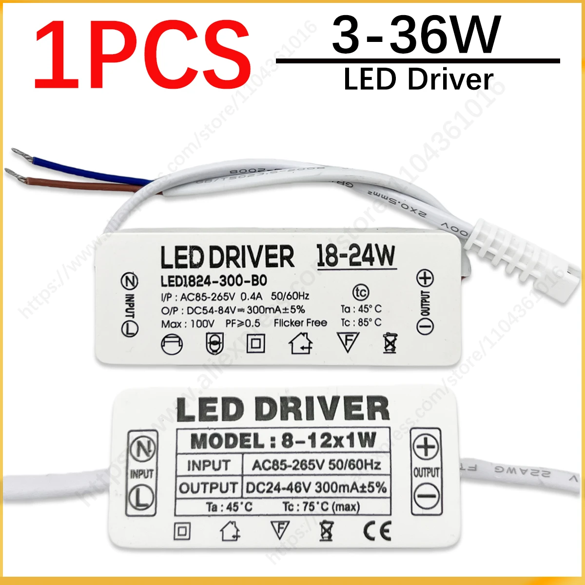 LED Power Supply Driver 3-5W 4-7W 8-12W 12-18W 18-24W 25-36W Lighting Transformers For LED Power Light Panel Light Downlight DIY