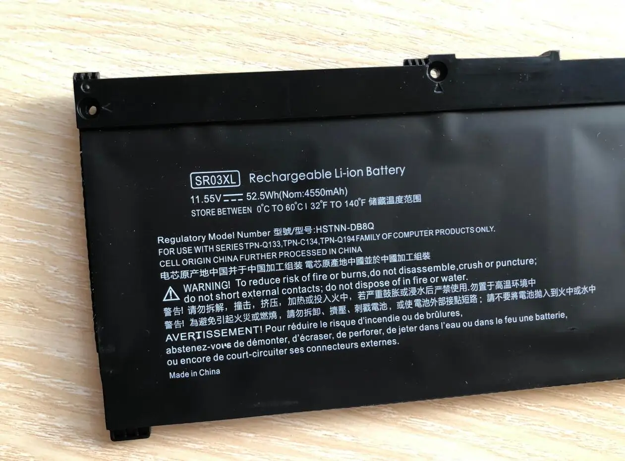 SR03XL 11.55V 52.5Wh Laptop Battery L08934-2B1 L08855-855 For HP OMEN 15-CE,17-CB0052TX Pavilion Gaming 15-CX0096TX CX0006NT