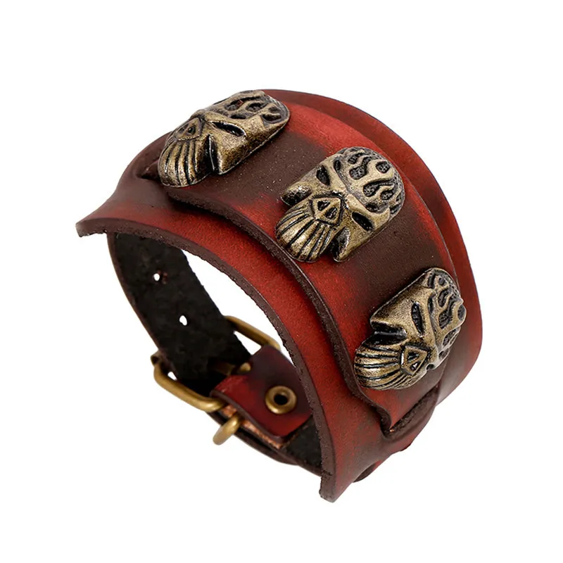 Retro Punk Gothic Harajuku Rock and roll Cowboy Simple Fashion Individuality Hip hop Originality Leather Bracelet Accessory
