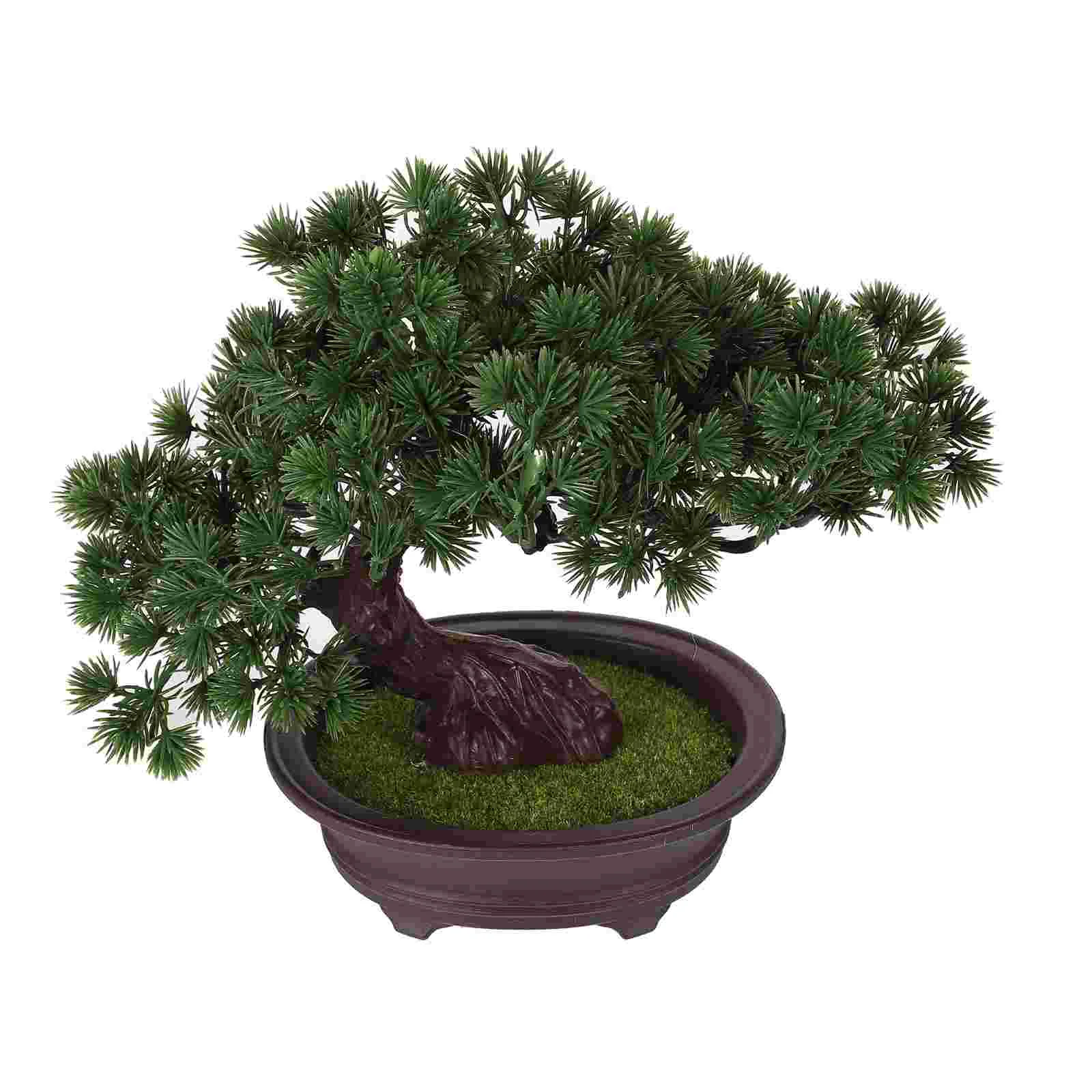 Pine Tree Potted Decoration Plants for outside Outdoor Fake Bonsai Simulation Wood Office