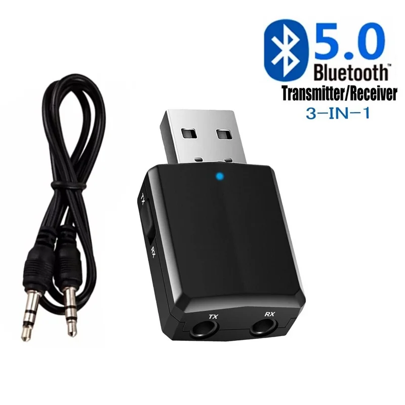 3 In 1 USB Wireless Bluetooth Adapter 5.0 Transmiter Bluetooth For TV Computer Laptop Speaker Headset Adapter Bluetooth Receiver