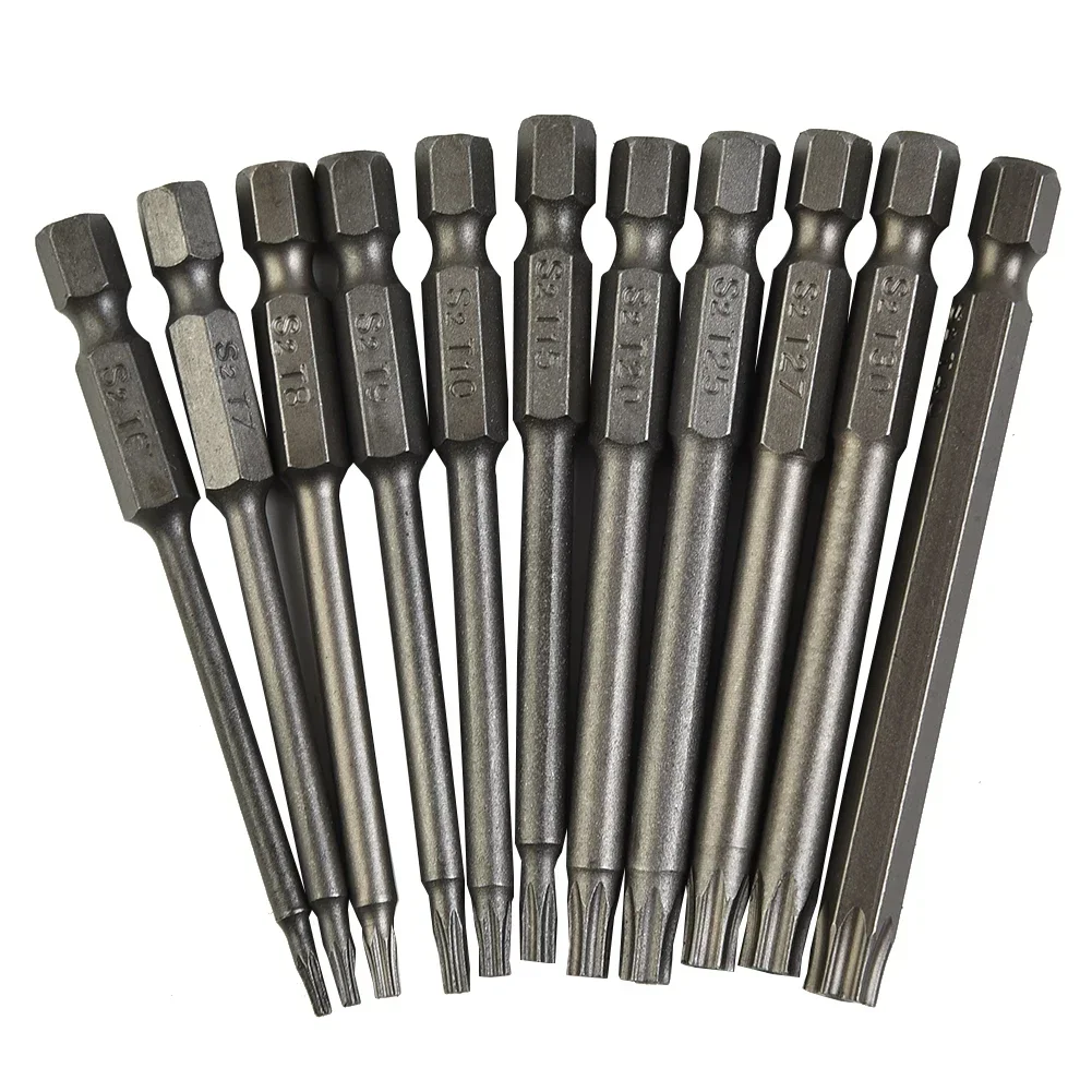 Embout de tournevis Torx 6.35mm tige hexagonale pointe de sécurité magnétique embout de tournevis T6-T40 50/75/100mm outil de réparation