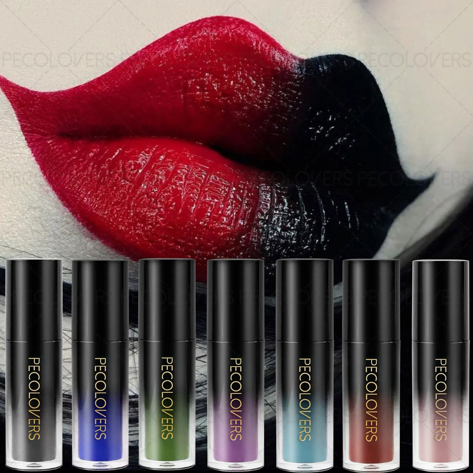 1PC Creamy Texture, Smooth, Green/blue/dark Red, Non-sticky, Gothic Lipstick/lip Gloss, Suitable for HalloweenChristmas Makeup.