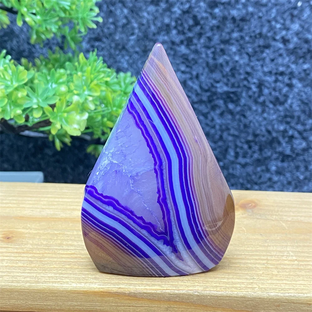 Natural Mineral Purple Agate Crystal Ornament Reiki Meditation Chakra Free Form Torch Ornament Home