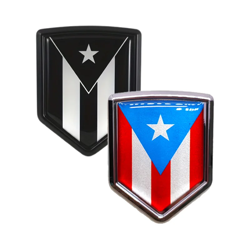 

2pcs Puerto Rican Flag Shield Stickers, 3D Chrome Metal Badge Car Accessories Suitable for Cars, Bicycles, And Bumpers.