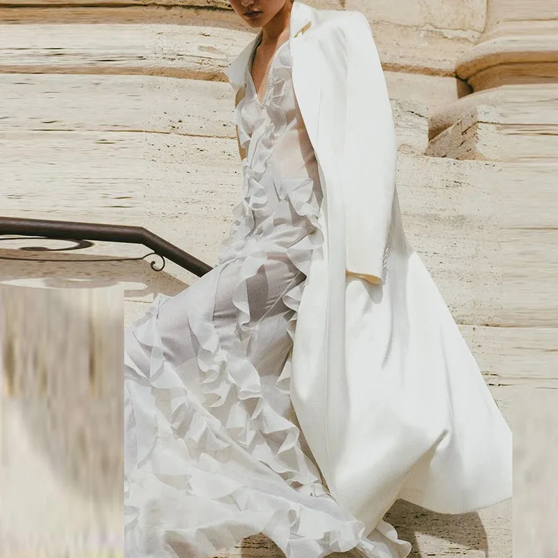 Bonny 2025 diepe V halter feestjurk - mouwloze pure chiffon ruches hoge split club nacht sexy avondjurk high street fashi