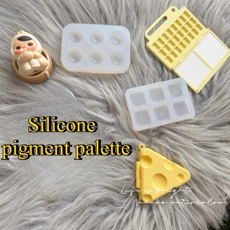 

Six-hole No-wash Silicone Palette Easy To Clean Acrylic Paint Empty Mixing Tray Palette Tray for Painting Art Supplies Palettes