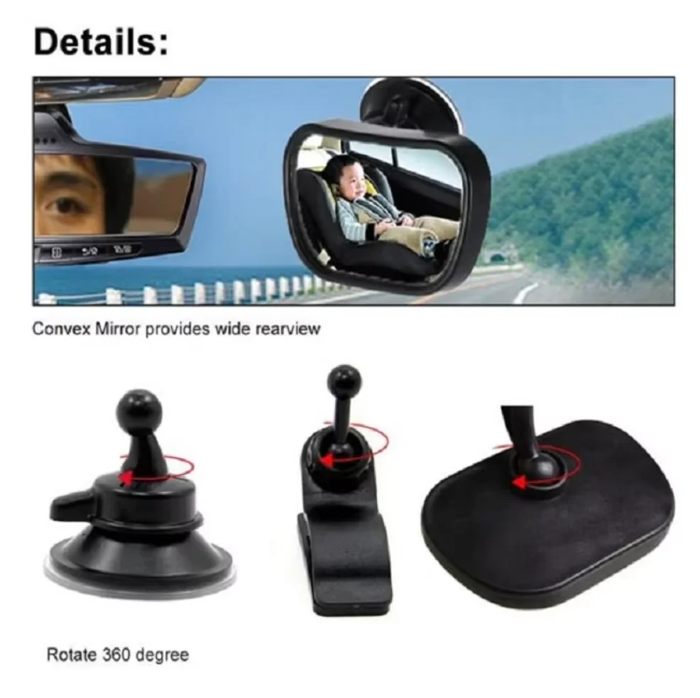 2 In 1 Car Rear Seat Child Safety Mirror Kids Monitor Baby Rear View Mirror In-Car Baby Observation Mirror  Easy Installation