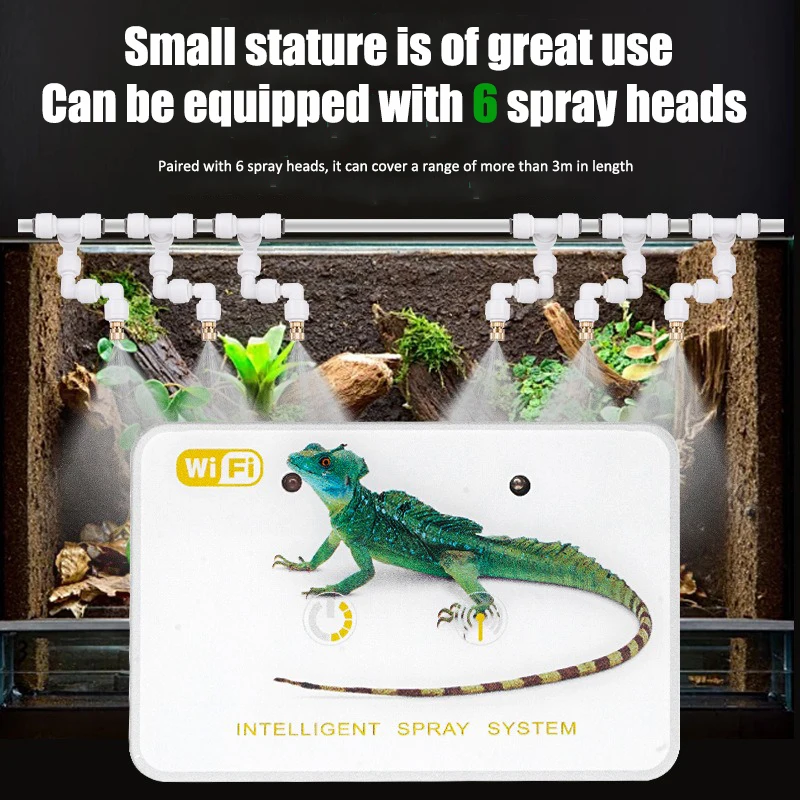 

Интеллектуальная система распыления Wi-Fi, бак для тропического леса, таймер сенсорного экрана, автоматическая система полива, комплект для орошения рептилий