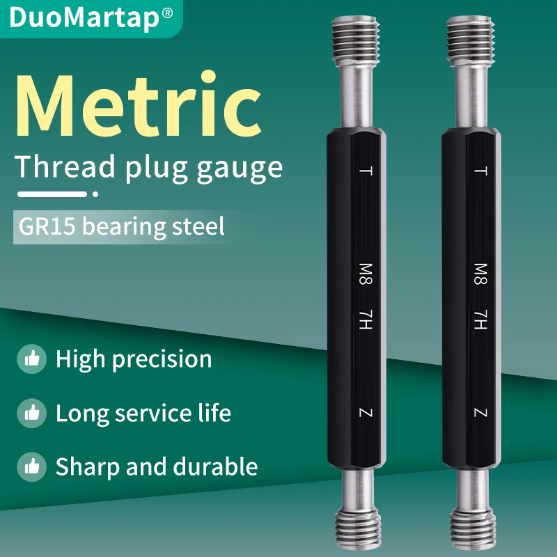 DUO MarTAP Thread Plug Gauge High Quality Measure 1PCS 7H M36-M43 Steel Metric Fine  X0.5/0.75/1.0/1.25/1.5/2.0/3.0/4.0/4.5