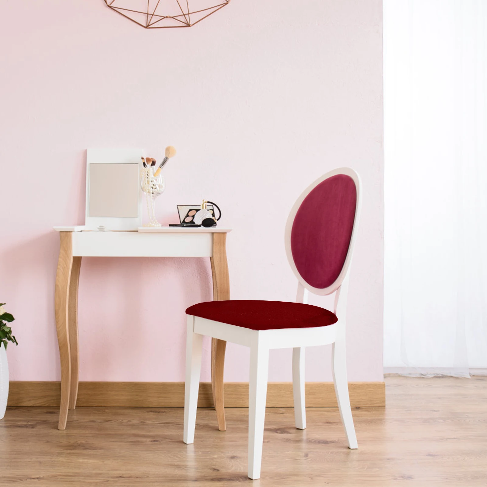 

2Pcs Chair Covers Premium Elastic Seat Slipcover for Home Party Decor High Class Reusable Washable Comfortable -50Cm