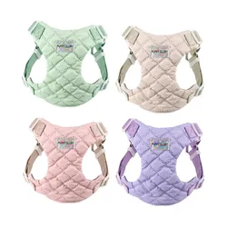 Solid Waterproof Dog Harness Vest Step-in Puppy Vest Harness for Small Medium Dogs Adjustable Cat Chest Strap for Walking