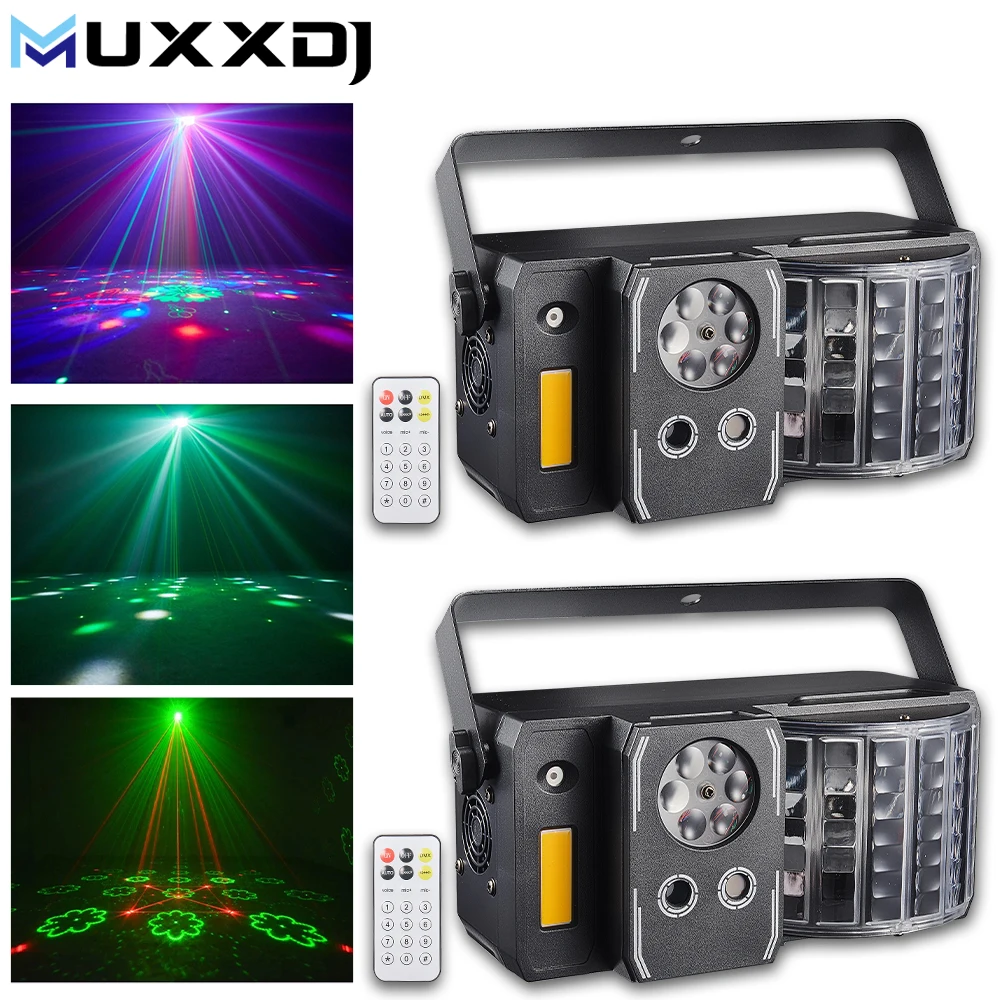 

2 шт. Dj огни с дистанционным управлением 6X3W стробоскопический сценический светильник 5IN1 узор проектор DMX512 звуковой активированный эффект свет для дискотеки