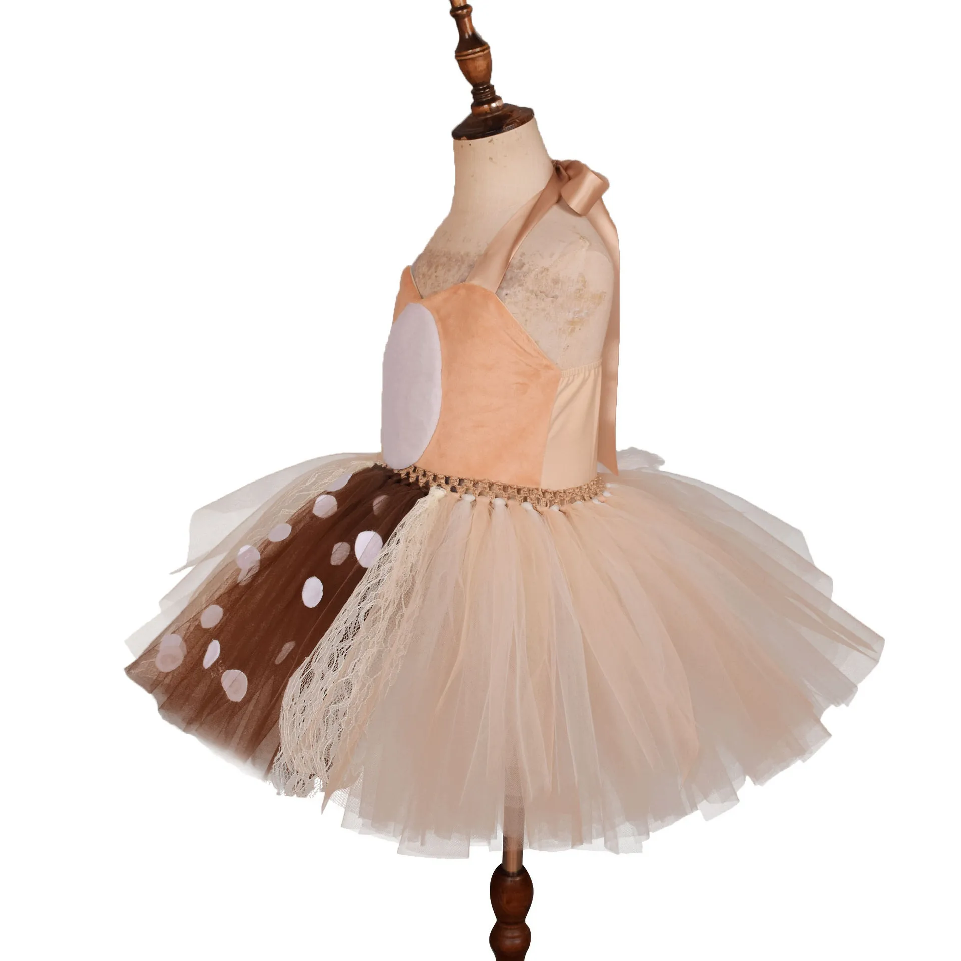 

New elk Sika deer children mesh dress Christmas cute fawn fairy Halloween children cosplay costume