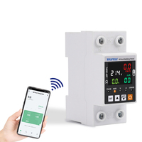 63A TUYA APP WiFi Smart Circuit Earth Leakage Over Under Voltage Protector Relay Device Switch Breaker Energy Power kWh Meter
