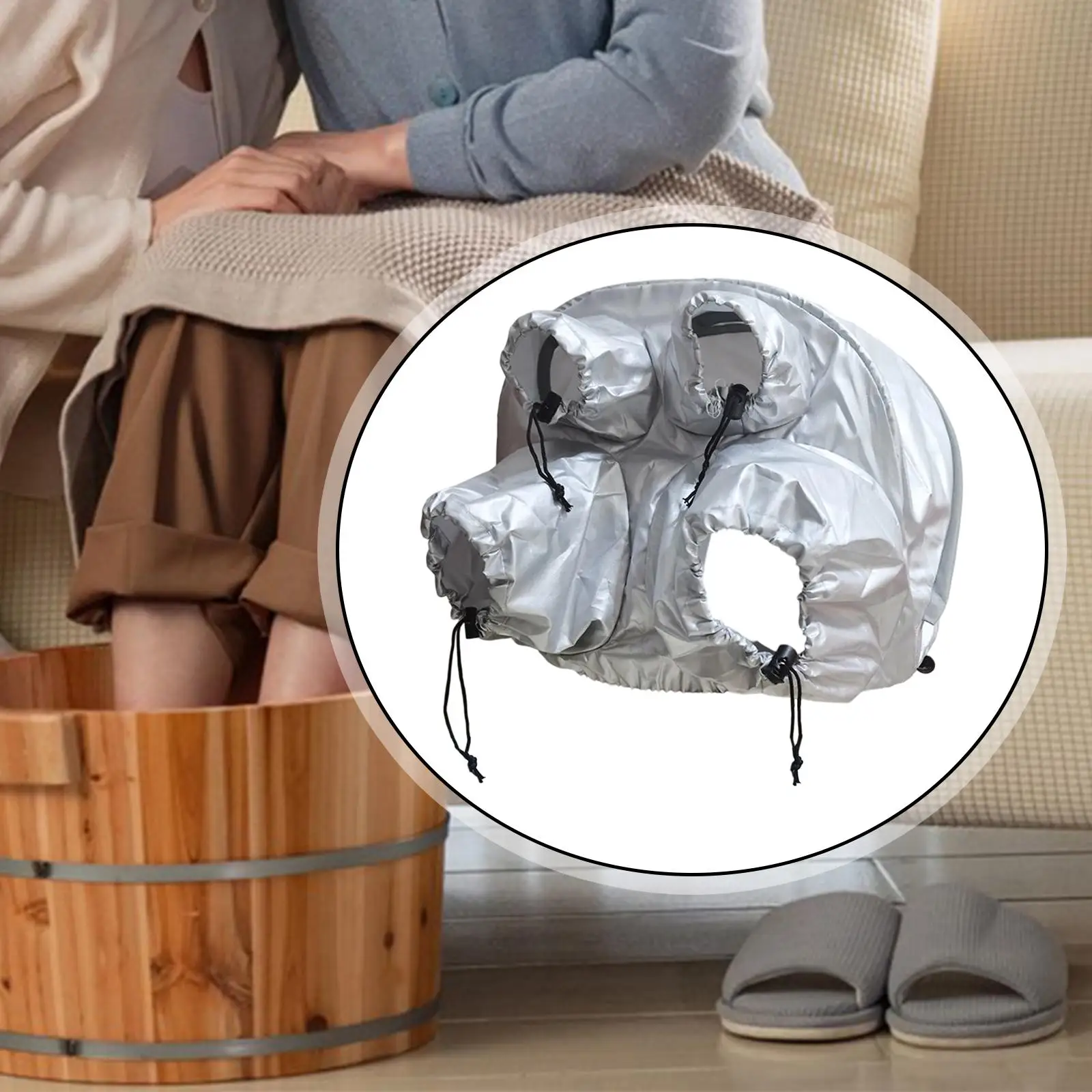 

Foot Bath Bucket Hood Convenient, Hand and Foot Steamer Cover, Waterproof for Household Fumigation SPA