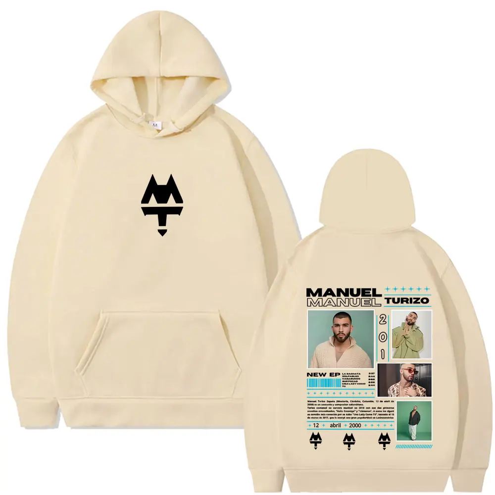 Rapper Manuel Turizo 201 Tour 2025 Hoodie Men Women Hip Hop Fashion Pop Music Streetwear Unisex Casual Fleece Cotton Pullover