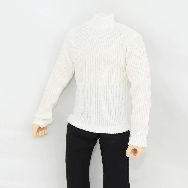 1/6 Scale Male Men's Black White Knitted Sweater Models Long Sleeves T Shirt DIY Accessories for 12''Figures