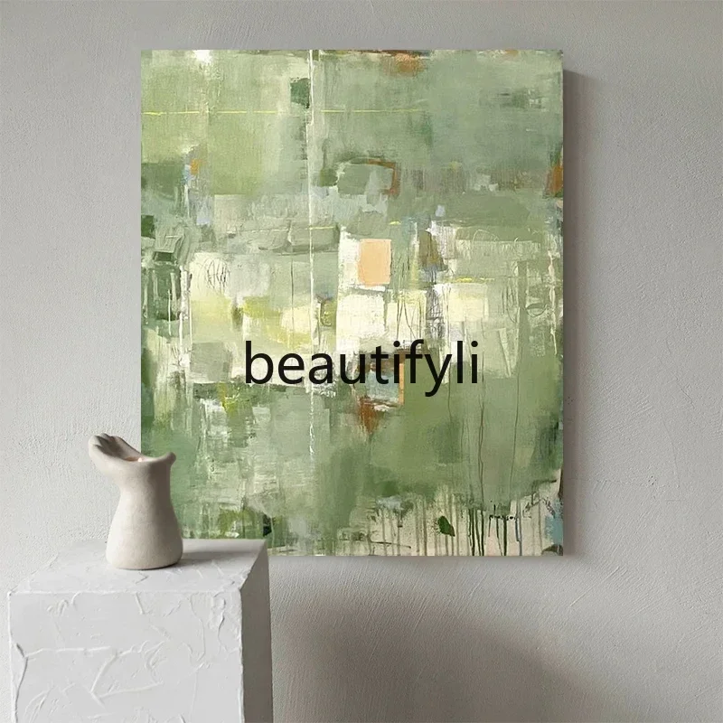 

Hand painted oil painting wabi-sabi wind living room texture decorative painting abstract hanging painting