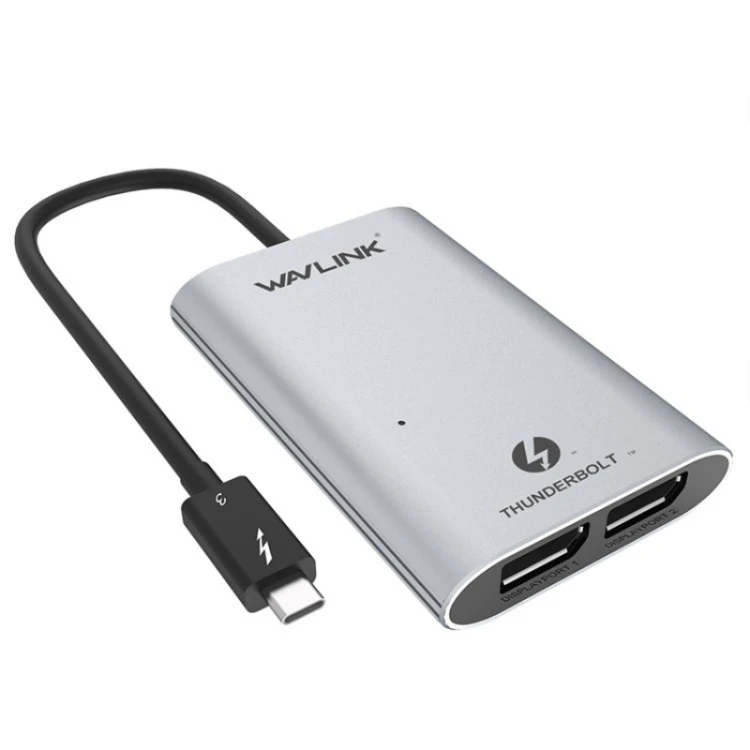 WAVLINK WL-UTA02D Thunderbolt 3 to Dual DisplayPort Adapter Converter Support 4K / 60Hz