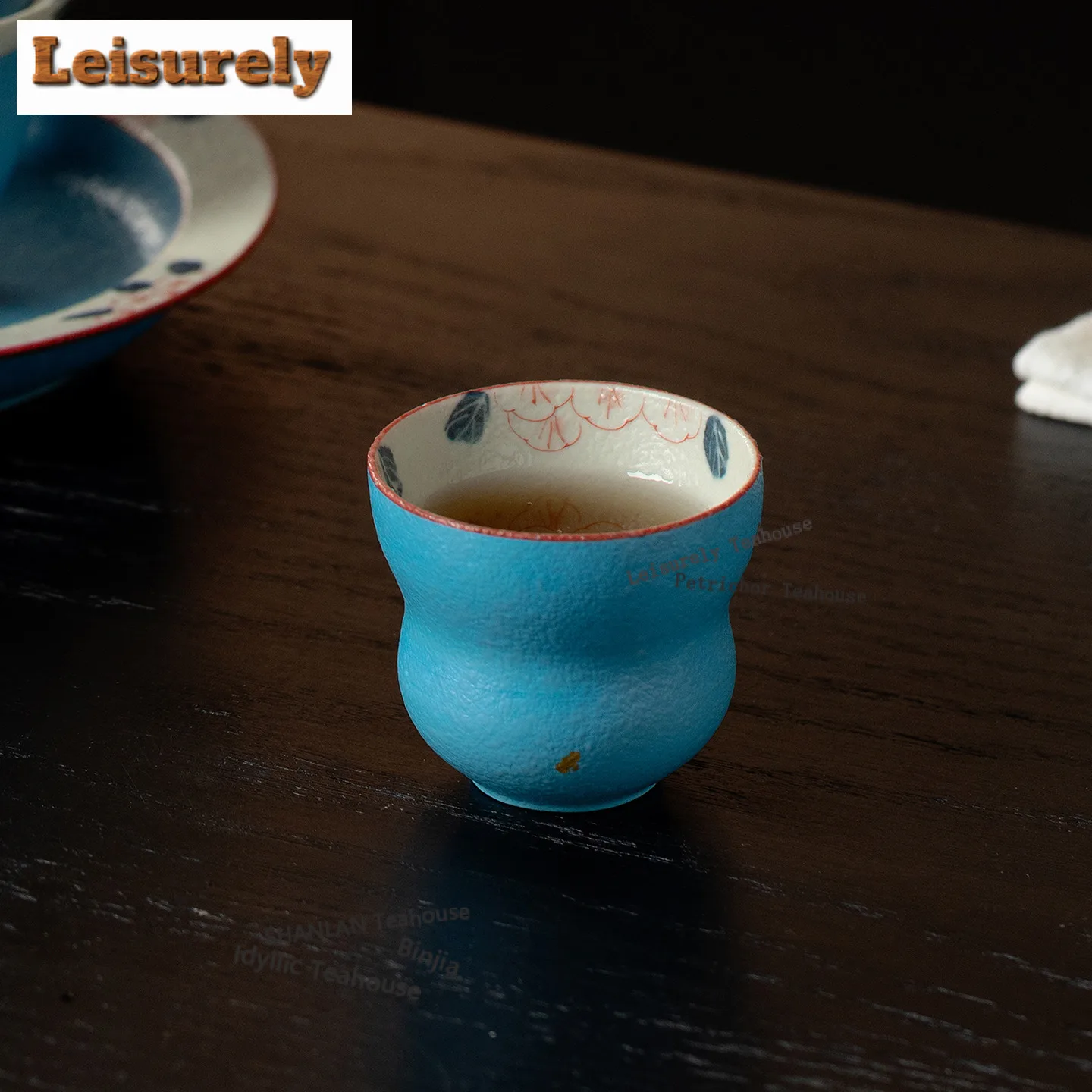 60ml Sprinkle Gold Hand-painted Flower Gourd Teacup Traditional Tea Bowl Mug Tea-tasting Personal Cup Chazhan Master Cup Craft