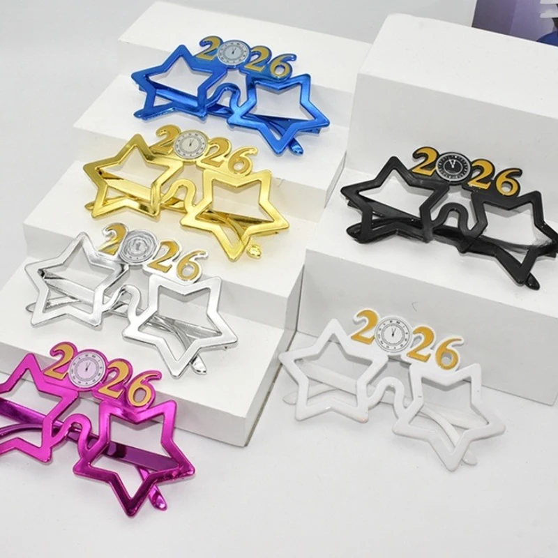 2026 عدد النظارات سنة جديدة سعيدة نظارات الماس بريق النظارات الشمسية تأثيري الدعامة عيد الميلاد الطرف الديكور نظارات مضحكة #2