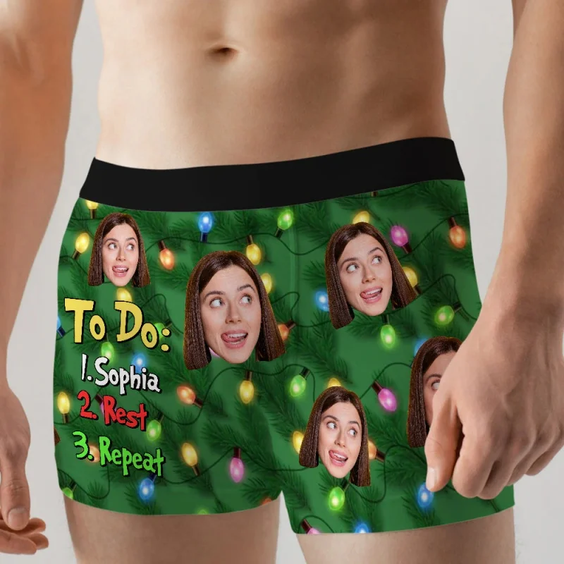 Custom Men's Boxers with Name & Photo, Personalized Valentine's Day Gift for Boyfriend, Novelty Gift for Him
