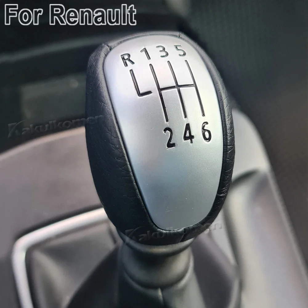 For Renault/Laguna MK3 2007-2014 PU 6 Speed Manual Gear Shift KnobLeather Lever Shifter Hand Ball 2008 2009 2010 2011 2012 2013