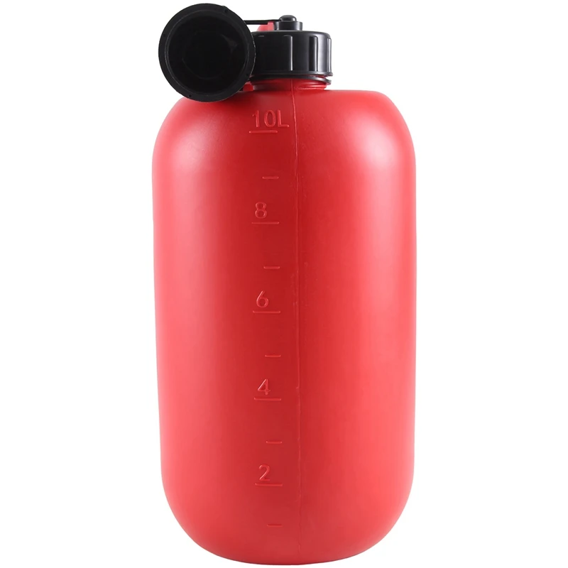 10L 2.64Gal Car Fuel Tank Can Spare Plastic Petrol Gas Container Anti-Static Fuel Carrier With Pipe For Car Travel Easy Install