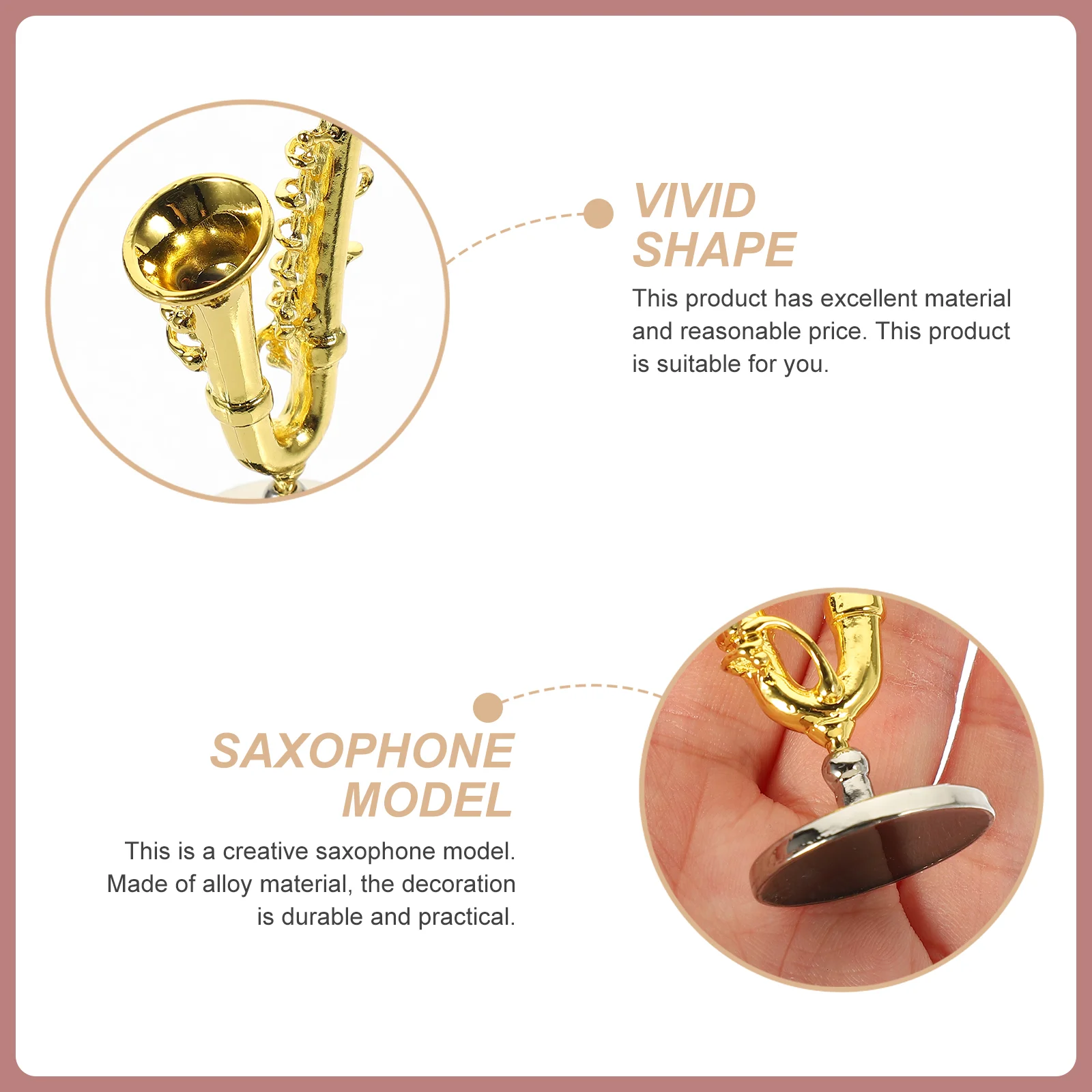 Dollhouse Accessories Miniature Saxophone Household Instrument Model Copper Pipe Small Simulated Alloy Decorative