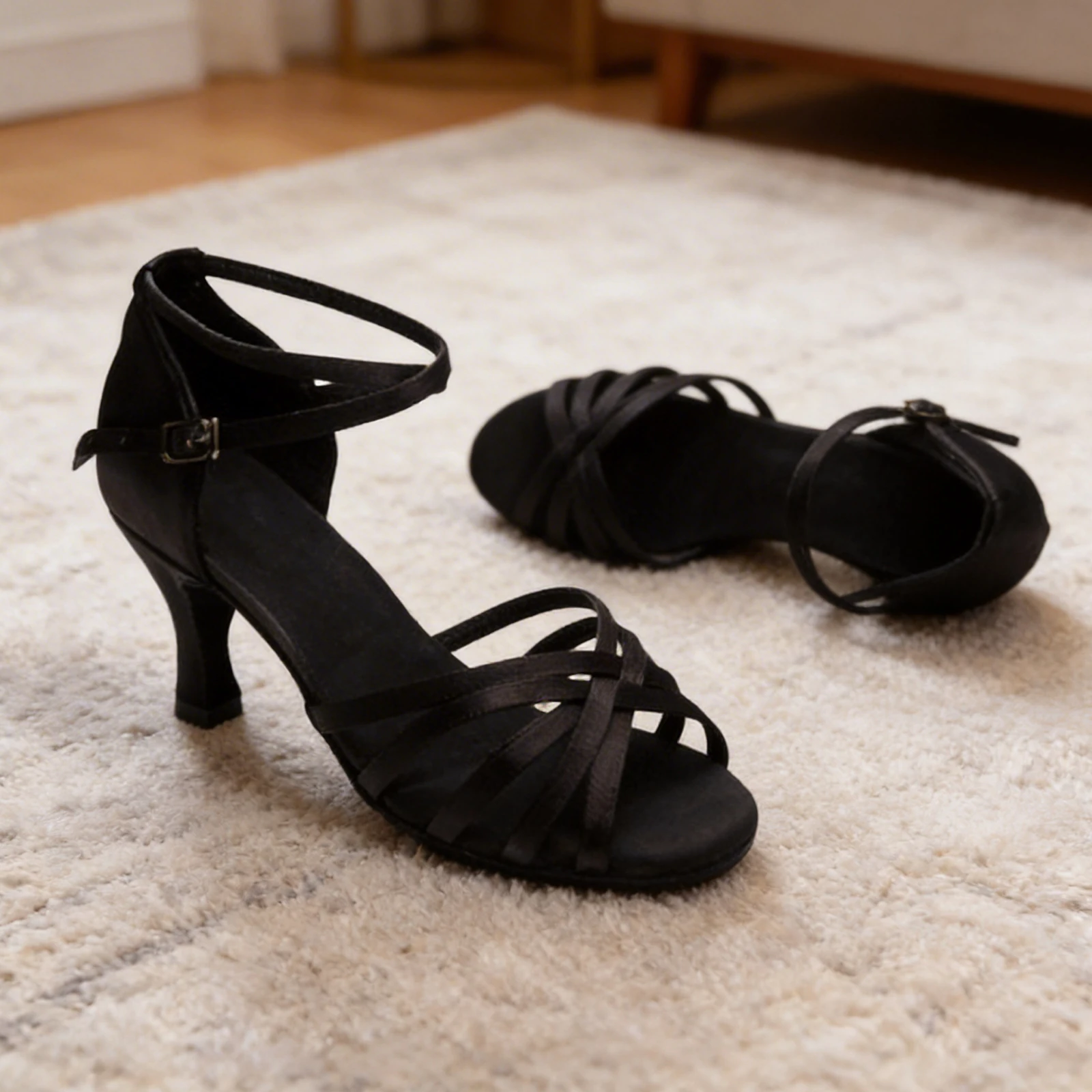 Women Ballroom Salsa Practice Performance Dance Shoes Open Toe Salsa Dancing Sandals for Tango Fellowship Salsa Flamenco Wedding
