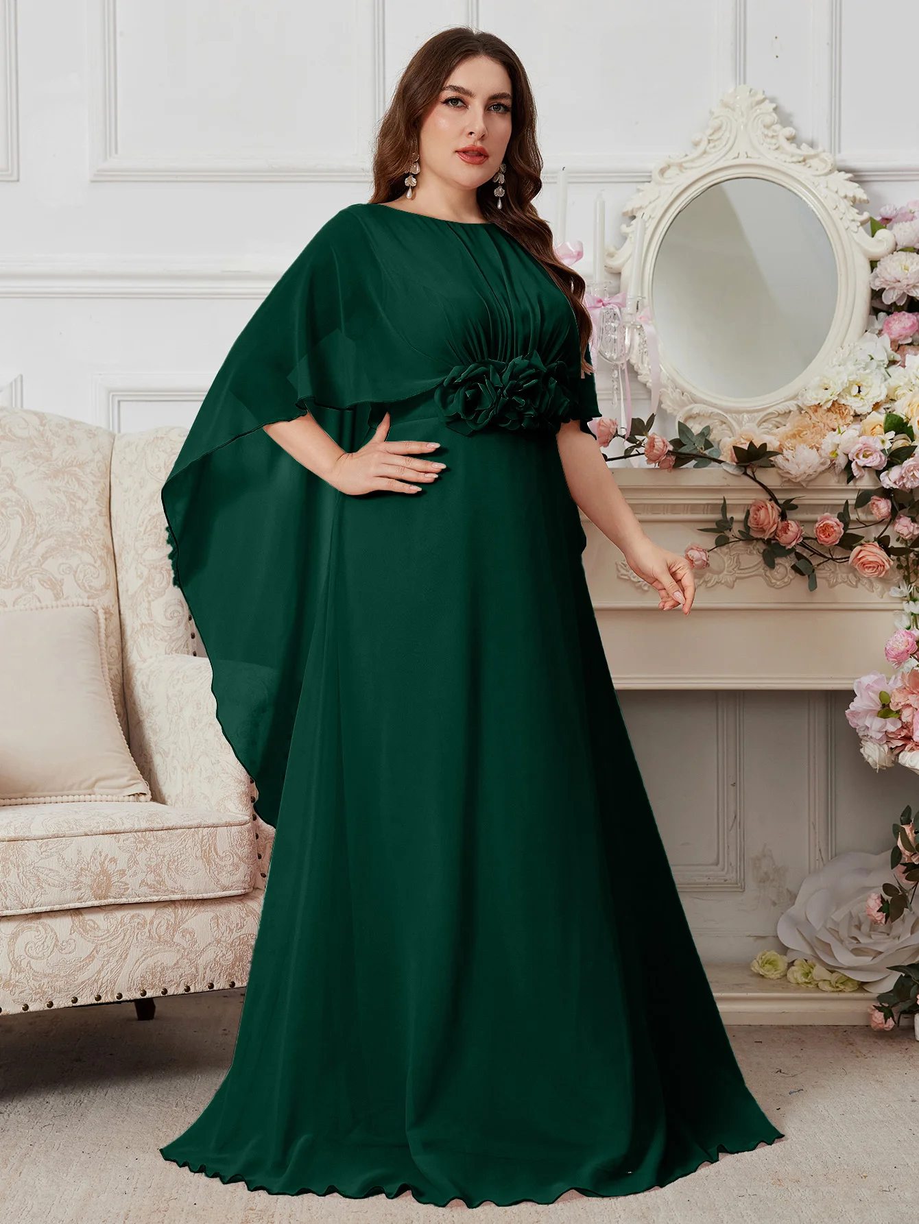UNITHORSE Rosa Abendkleid Rundhals - usage example