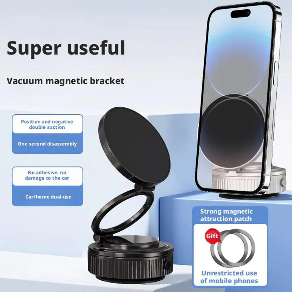 360°Rotatable Car Magnetic Holder Intelligent Vacuum Adsorption Phone Holder Car Mount Windshield Magnetic Car Stable Holder