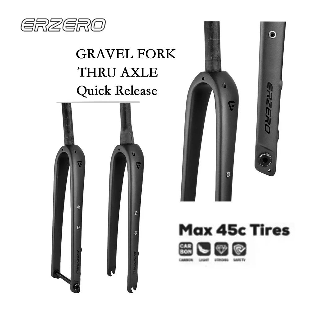 

Велосипедная карбоновая передняя вилка ERZERO, черная матовая, 700C X 45C, сквозная ось, 12x100 мм