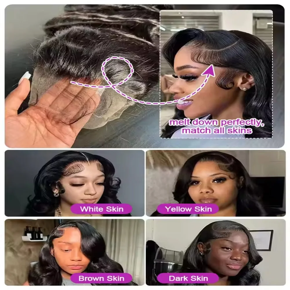 40 42 Inch Body Wave Lace Front Wig PrePlucked With Baby Hair 13x4  HD Lace Frontal Wigs For Women Body Wave Human Hair Wigs image 4