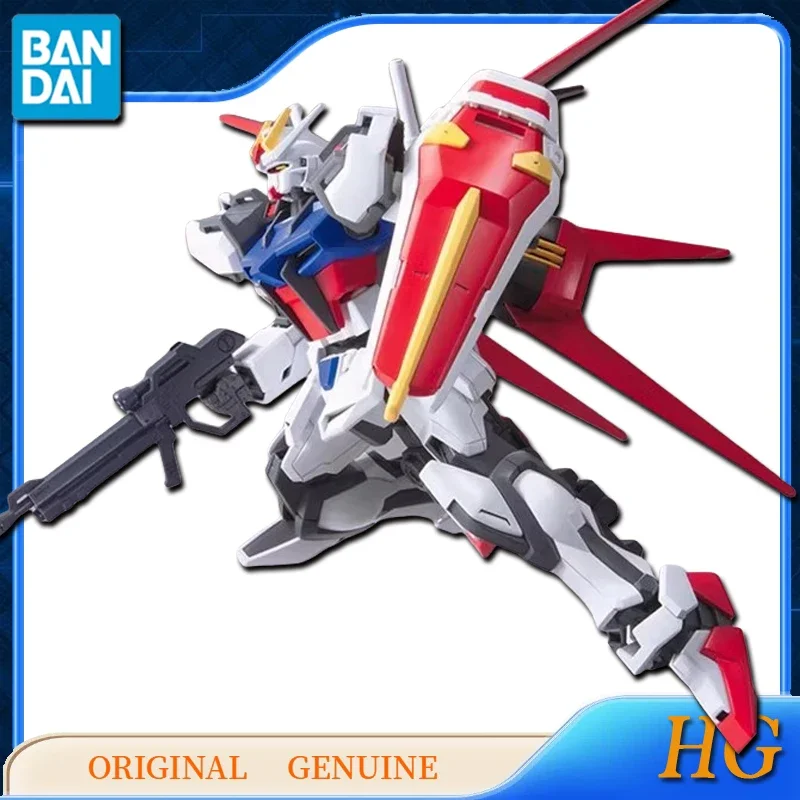 Bandai-figuras de acción de Gundam para niños, juguetes originales de Anime HG GAT-X105 + AQM'E-X01 AILE STRIKE GUNDAM, modelo de regalo, adornos