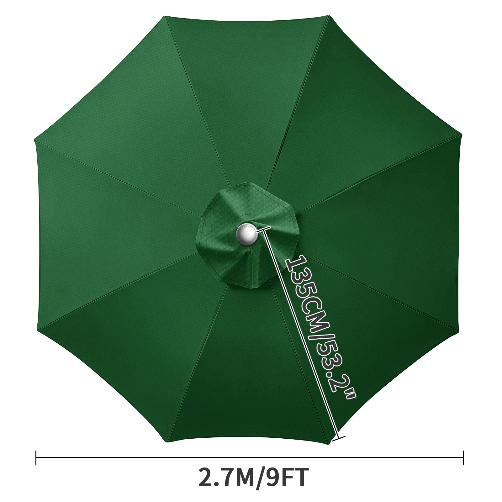 Waterdichte vervangende parapluhoes 2/3M Patio Parasol Cover UV-Anti Canopy Cover Vervanging Parasol Cover voor balkontuin