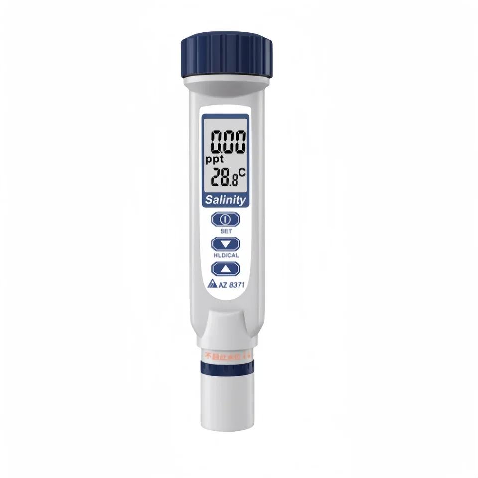 20262026 AZ8371 Portable Digital Salinity Pen Meter Plastic Salinometer Temperature Display for Agricultural Catering Laboratory