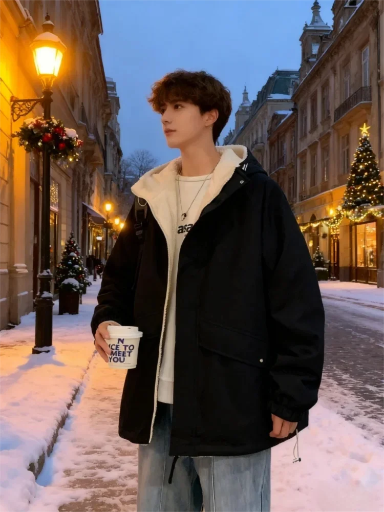 

Reversible Fleece-Lined Hooded Jacket - Relaxed Fit Unisex Coat for Weekend & Travel (Winter Collection)