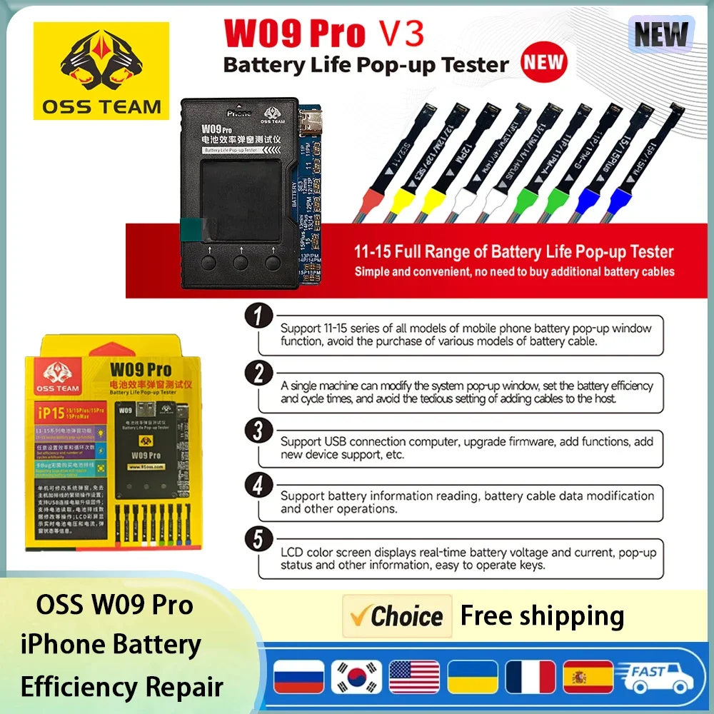 OSS W09 Pro Akkumulátor Programozó iPhone-hoz