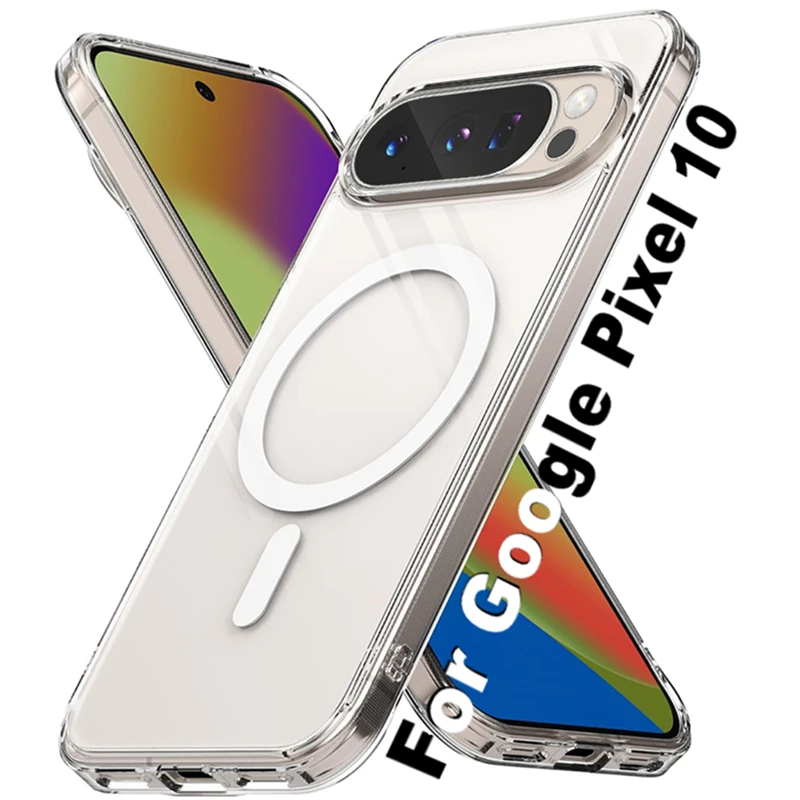 

Чехол для Magsafe для Google Pixel 10 Pro XL, магнитный HD, прозрачный противоударный, противоударный, прозрачный чехол для Pixel 10 Pro 10 ProXL