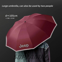 Jeep Grand Cherokee Wrangler JK Gladiator Patriot Commander Renegade Compass Car Led Light Automatic Folding Windproof Umbrella