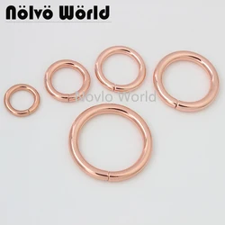 10-50pcs 5 tamanho 12mm 16mm 19mm 25mm 32mm anéis de ouro rosa não soldada o-anel aberto anel de salto de metal acessórios