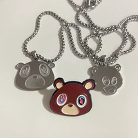 Cute Flying Bear Enamel Pin Lapel Pin Badge Personality Fashion Brooch Necklace Set Jewelry Accessories Wholesale