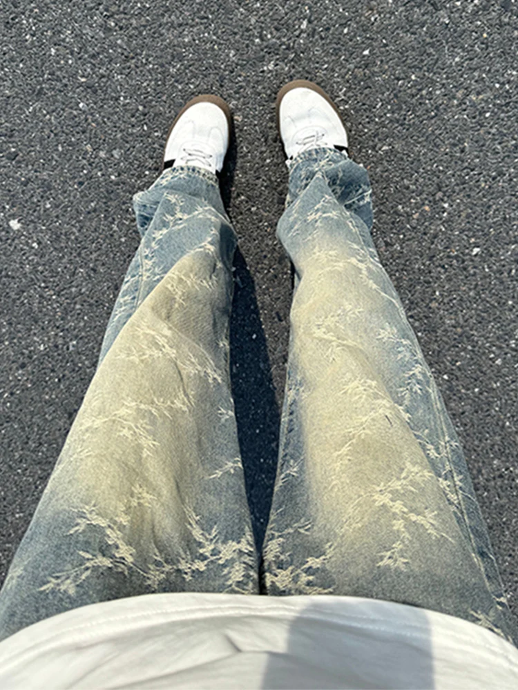 

Cleanfit Men's Denim Jeans Spring Autumn High Street Vibe Waed Micro Flare Long Trousers Thorn Eming American Sle