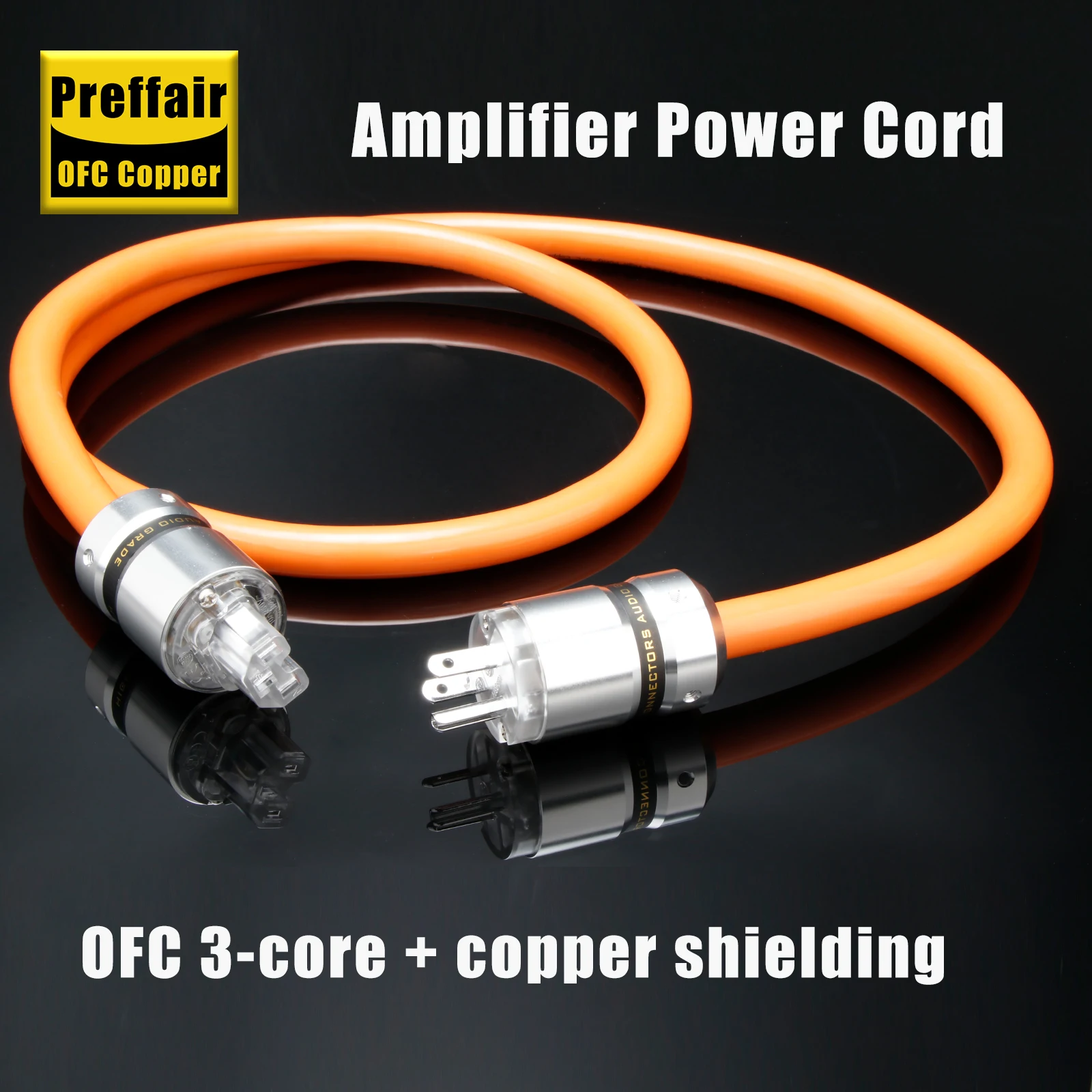 HI-End OFC Audio Power Cable US/AU/EU Tertullus  European Standard Rhodium Plated Plugs EU/US Schuko Power Cord 125V 15A