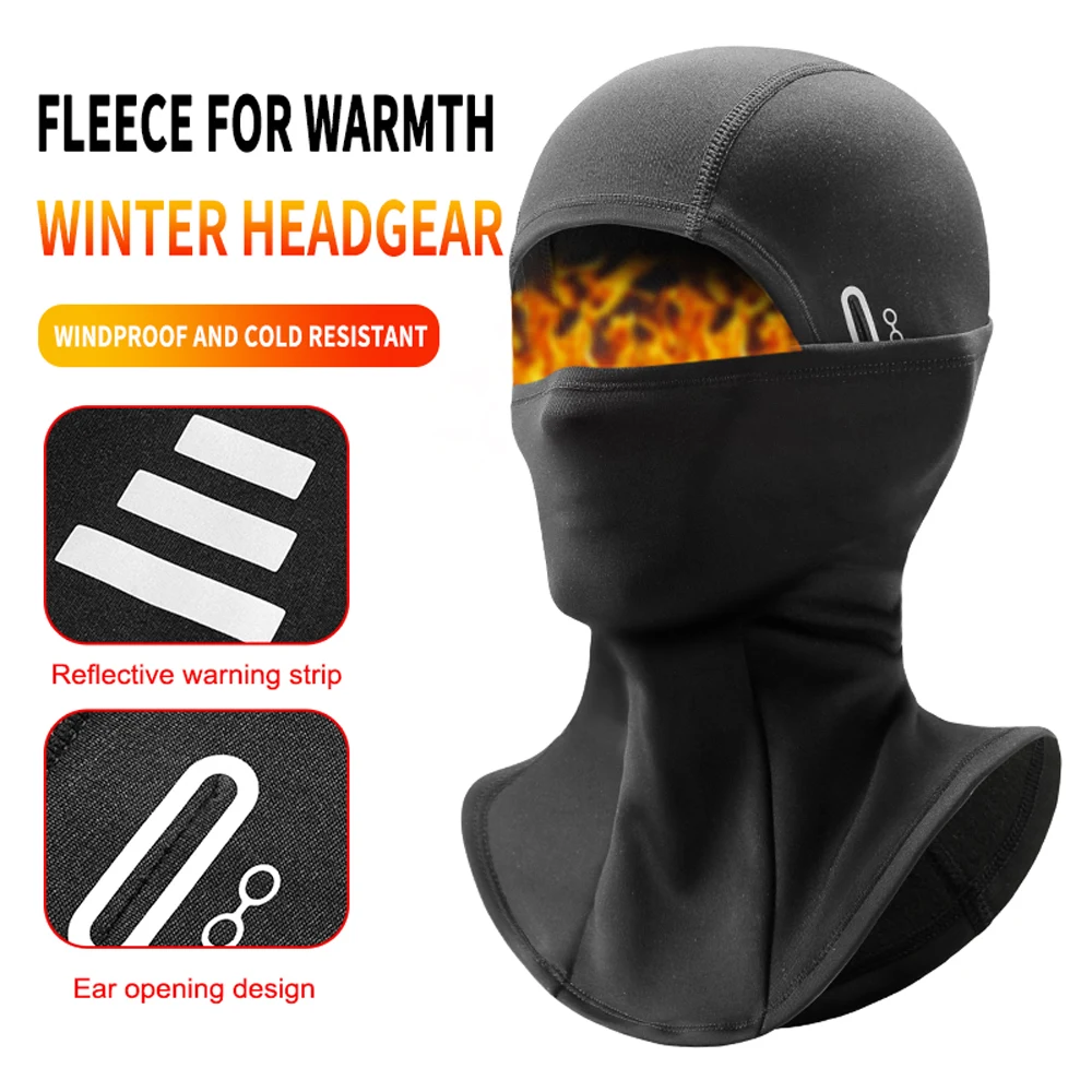 Warm Fleece-Lined Ski Headgear Windproof Cold-Proof Face Mask for Cycling And Motorcycle Autumn Winter Outdoor Sports